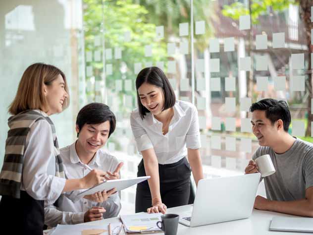 People discussing digital connectivity scenarios