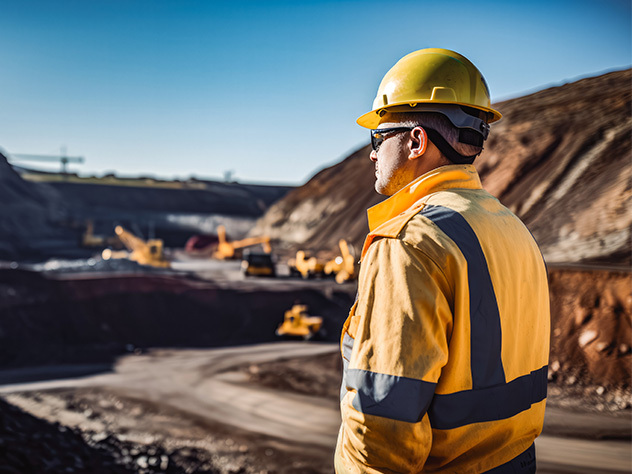 Ingénieur des mines sur un site minier